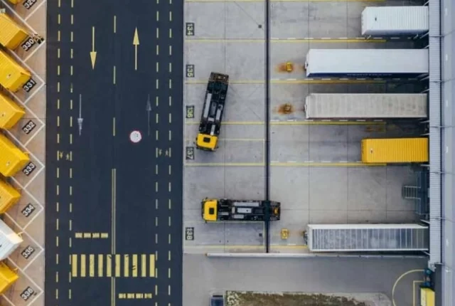 Aerial view of logistics hub