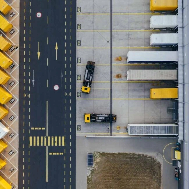 Aerial view of logistics hub